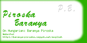 piroska baranya business card